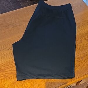 Men's New 32 Cool Size XL 38x10 Pullon Black Athletic Stretch Shorts Tie Waist A
